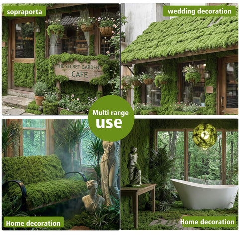 Wedding decor option using Huamanyuancraft moss mat for lush accents.