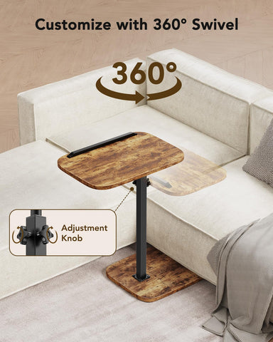 HUANUO adjustable TV tray anti-slip bar keeps items secure during use
