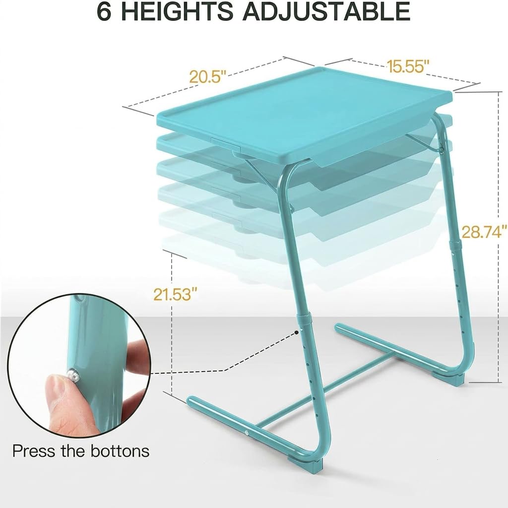 HUANUO tv tray table placed at sofa edge for convenient meals and snacking