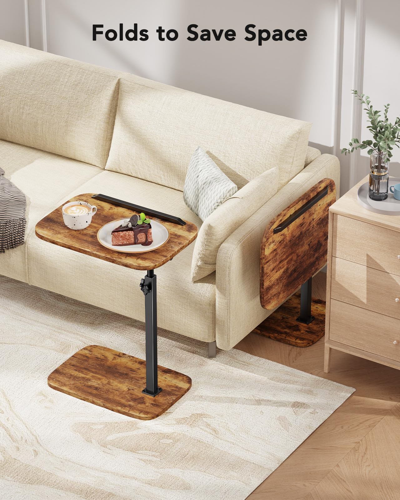 HUANUO adjustable TV tray laptop-stand use supports convenient on-sofa work