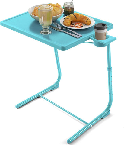 HUANUO adjustable tv tray table assembly showing quick setup for home use