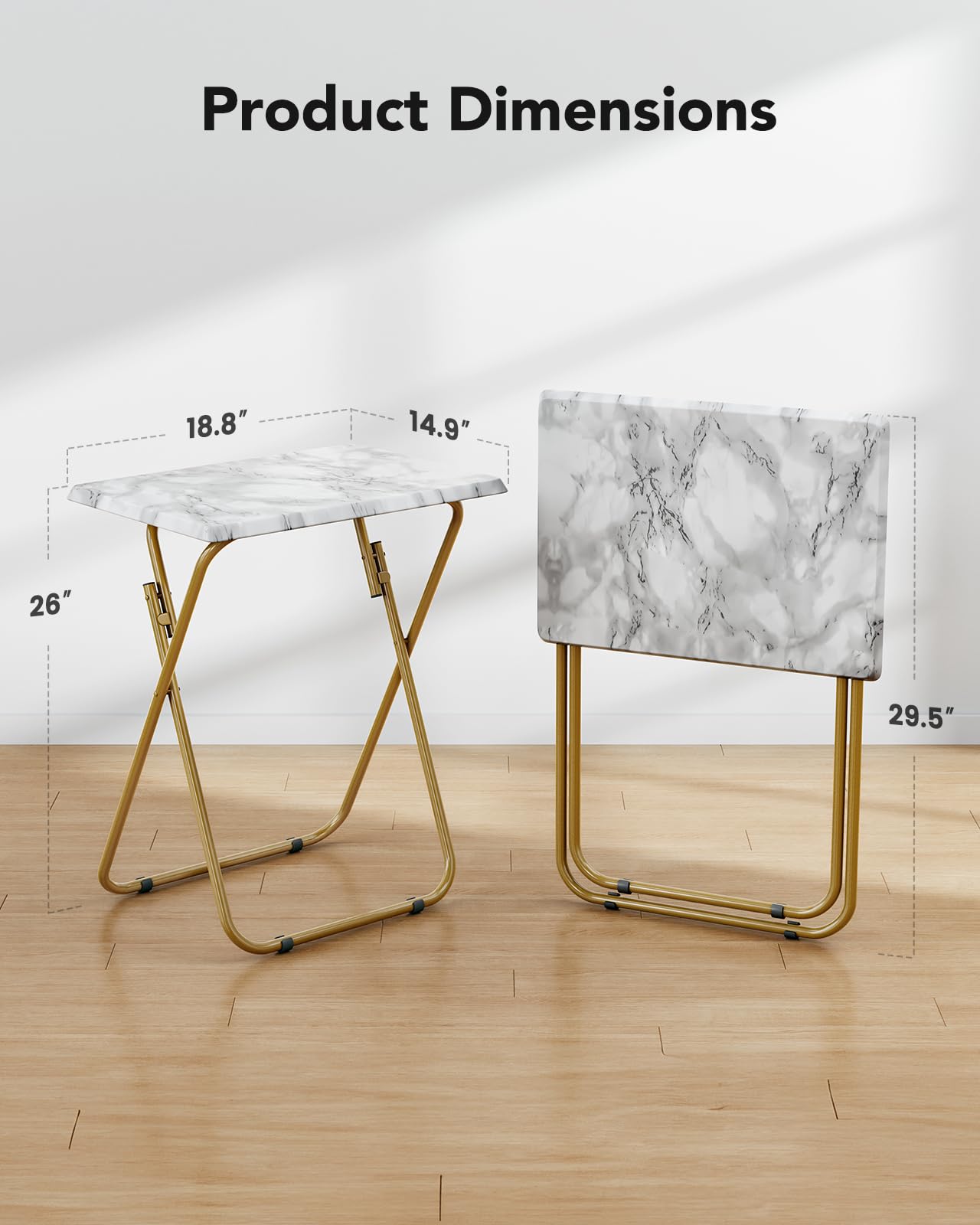 HUANUO marble tabletop measures 18.8 by 14.9 inches for ample space