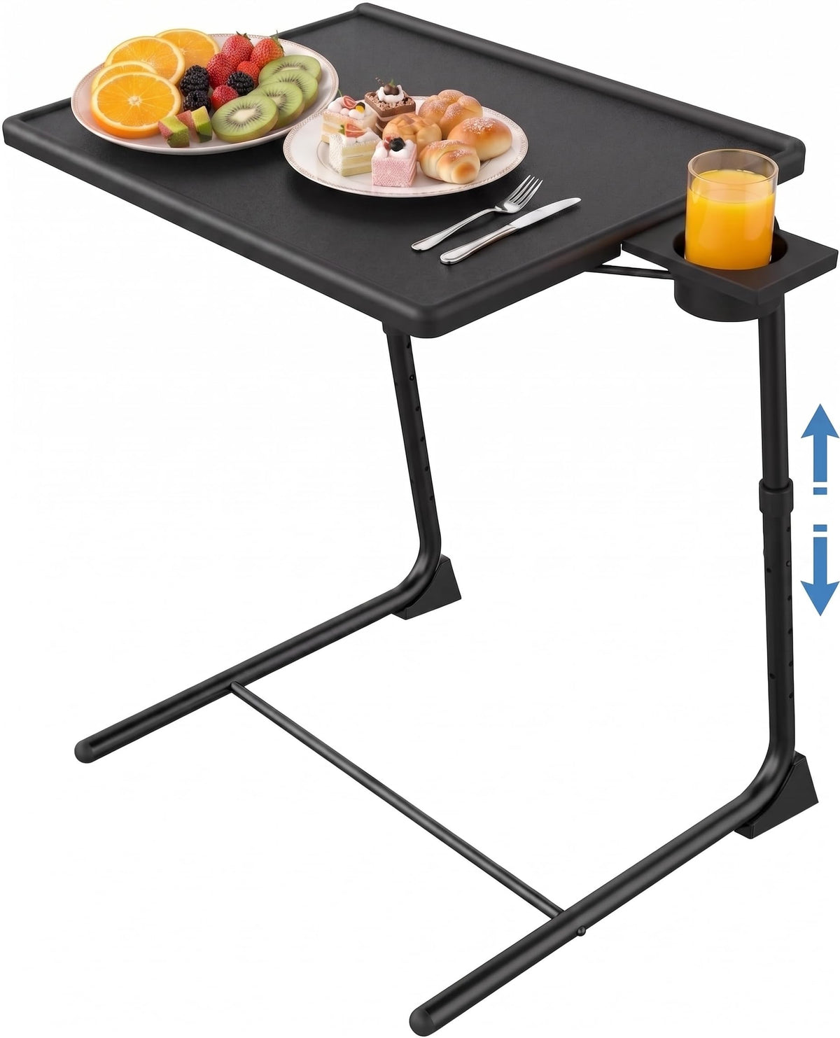 HUANUO TV Tray with adjustable height for comfortable viewing and dining.