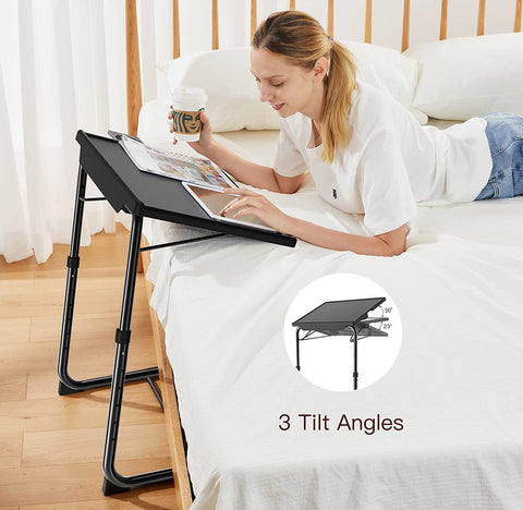 HUANUO tilt-angle adjustment supports ergonomic viewing and writing positions.