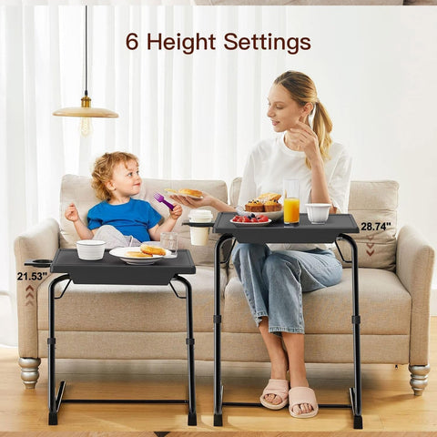 HUANUO TV Tray folds flat for easy, space-saving storage.