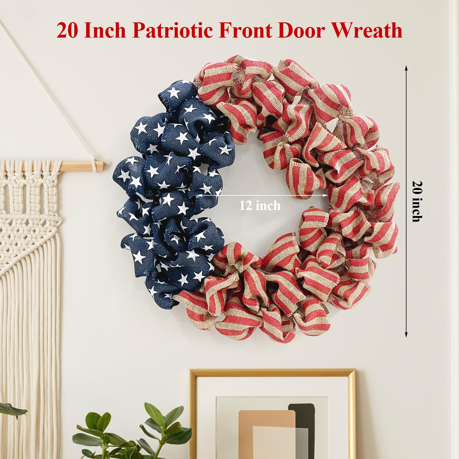 Close-up of burlap texture highlights Huashen wreath durability.