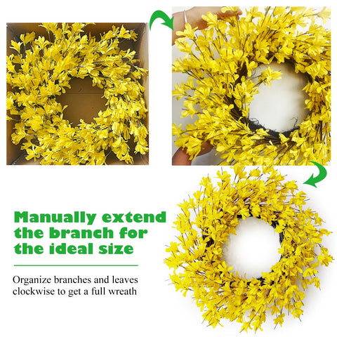 Huashen spring wreath decorates walls for festive seasonal ambiance.