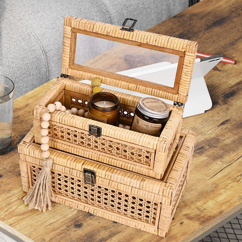 HUAXIN CRAFT H big rattan box accents a bohemian decor theme