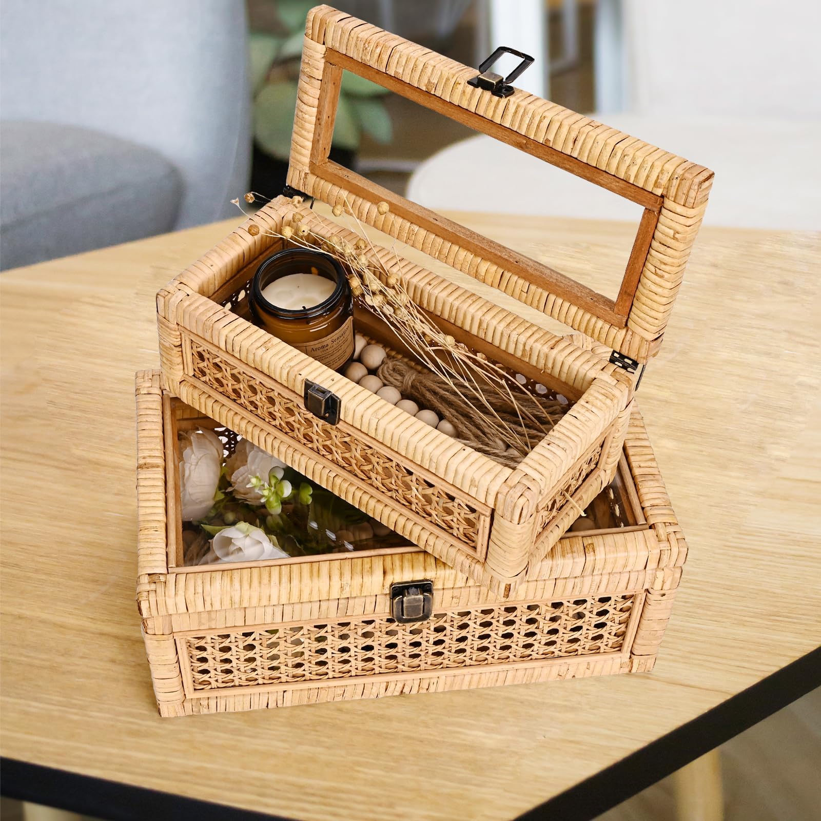 HUAXIN CRAFT H small rattan box fits accessories on shelves