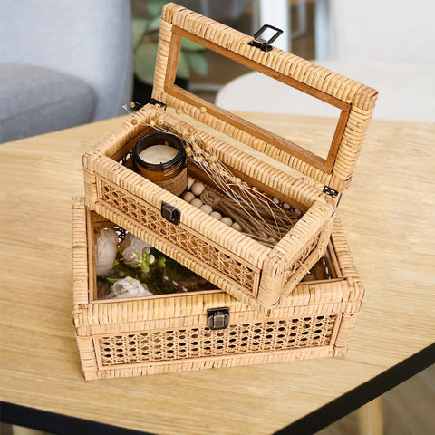 HUAXIN CRAFT H small rattan box fits accessories on shelves