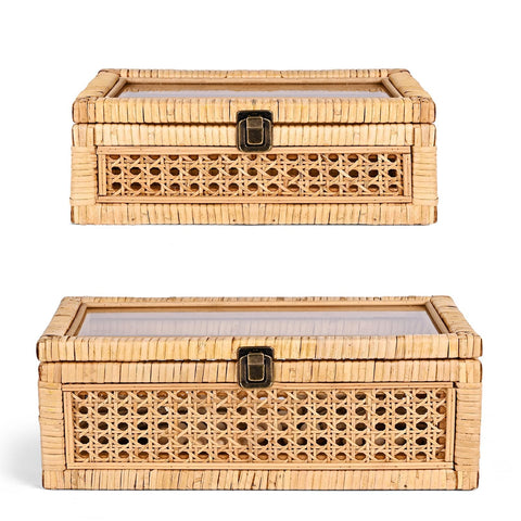 HUAXIN CRAFT H rattan box set with lid in large size for stylish storage