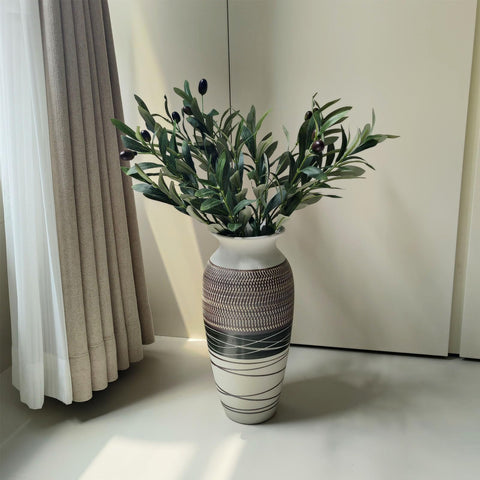 HUBUISH handcrafted distressed pattern vase fits traditional and modern interiors