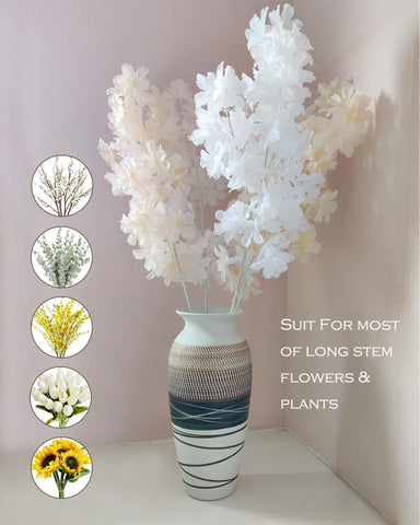 HUBUISH tall floor vase with wide mouth for lush arrangements