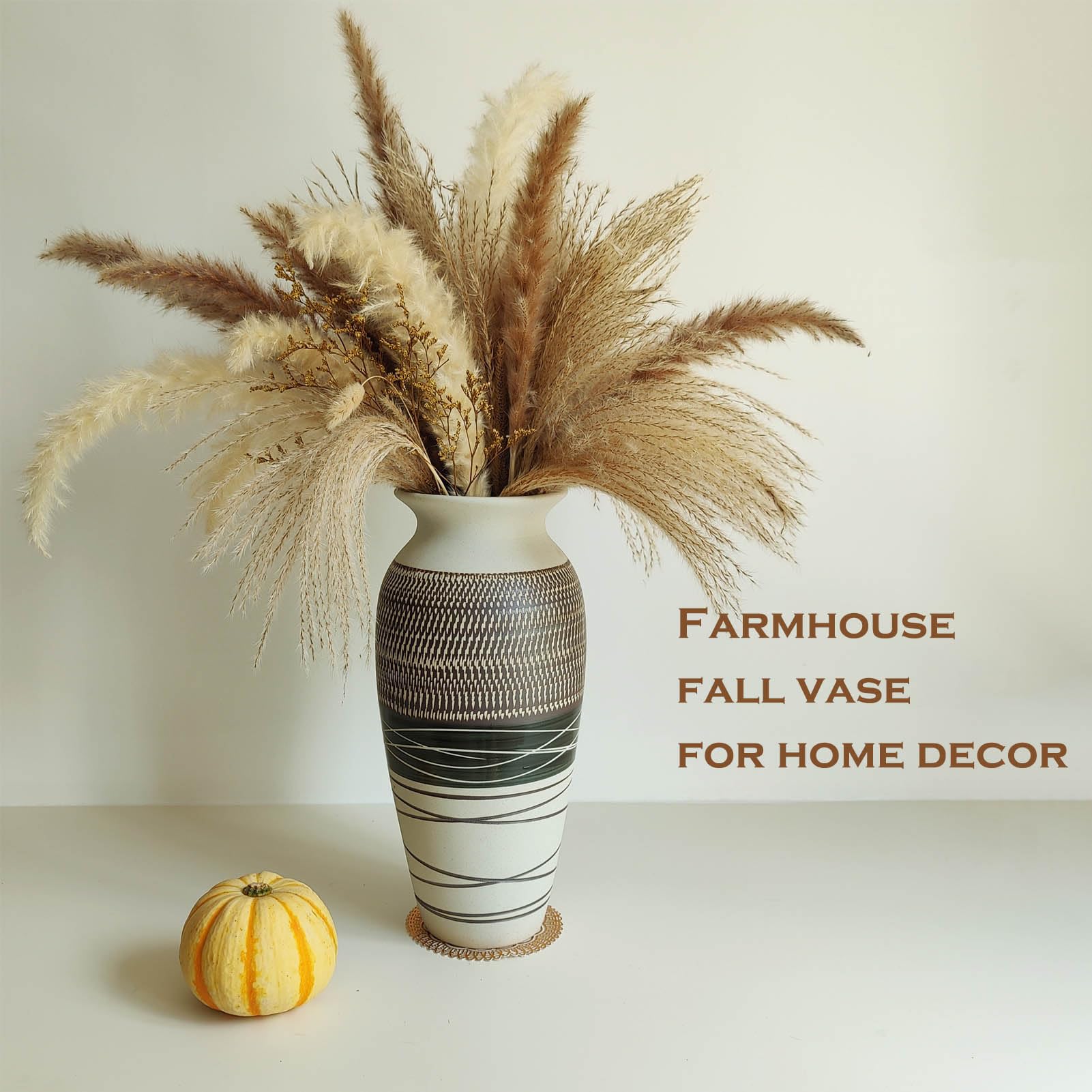 HUBUISH vintage farmhouse vase 32 cm tall creates dramatic floor centerpiece