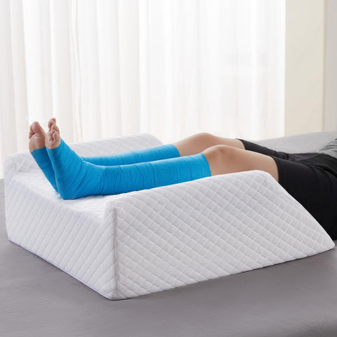 HUEIFY leg elevation pillow with gel memory foam top layer for soft comfort in bed