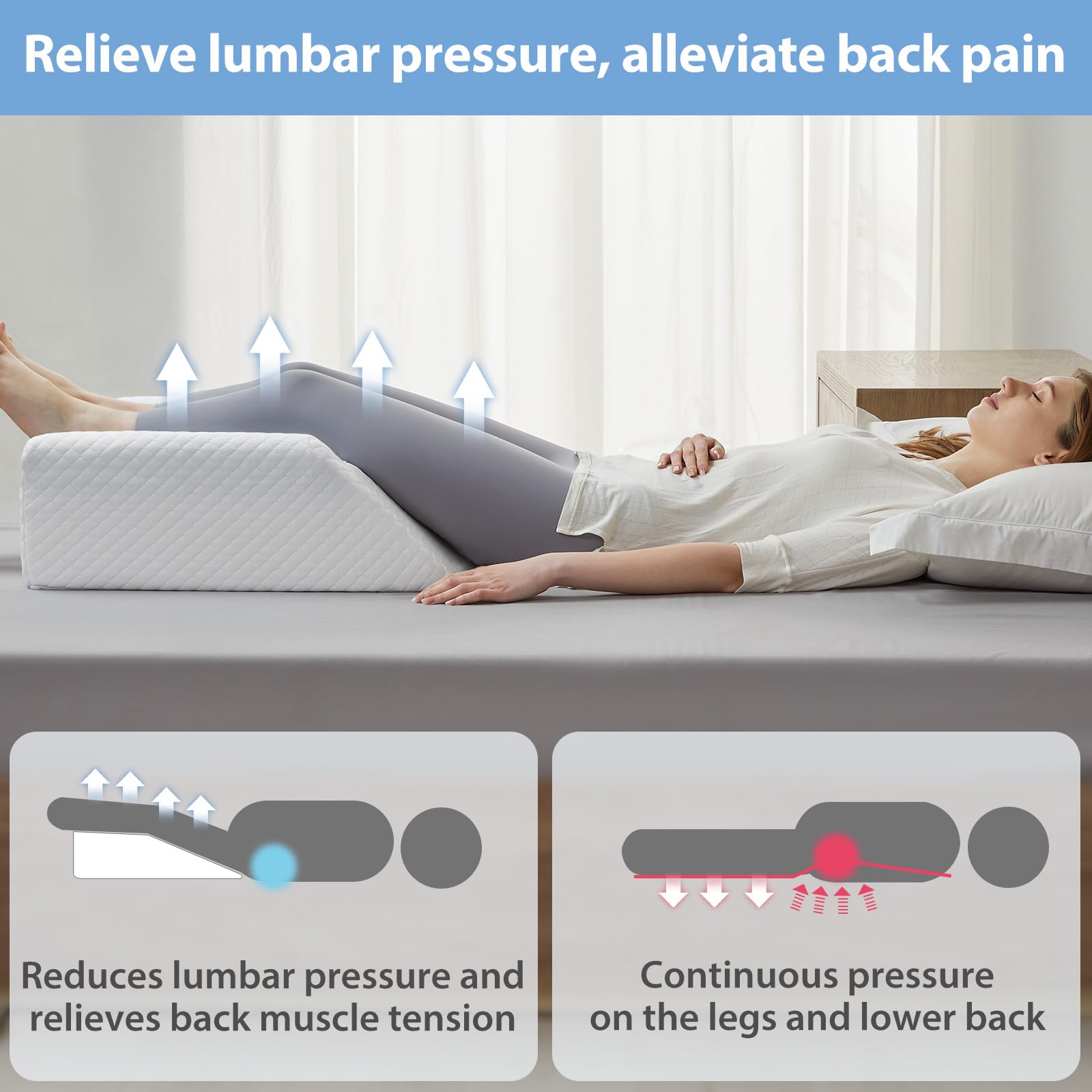 HUEIFY leg elevation pillow for sleep and relaxation across daily routines
