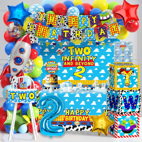 HUFAND Two Infinity and Beyond balloon arch for a magical birthday focal point