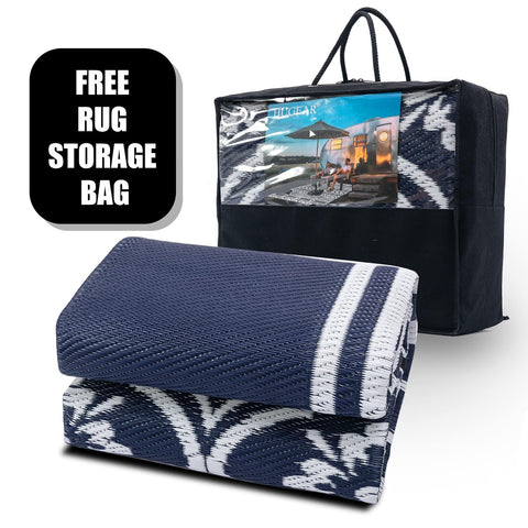 HUGEAR low-maintenance rug cleans with hose or quick wipe.