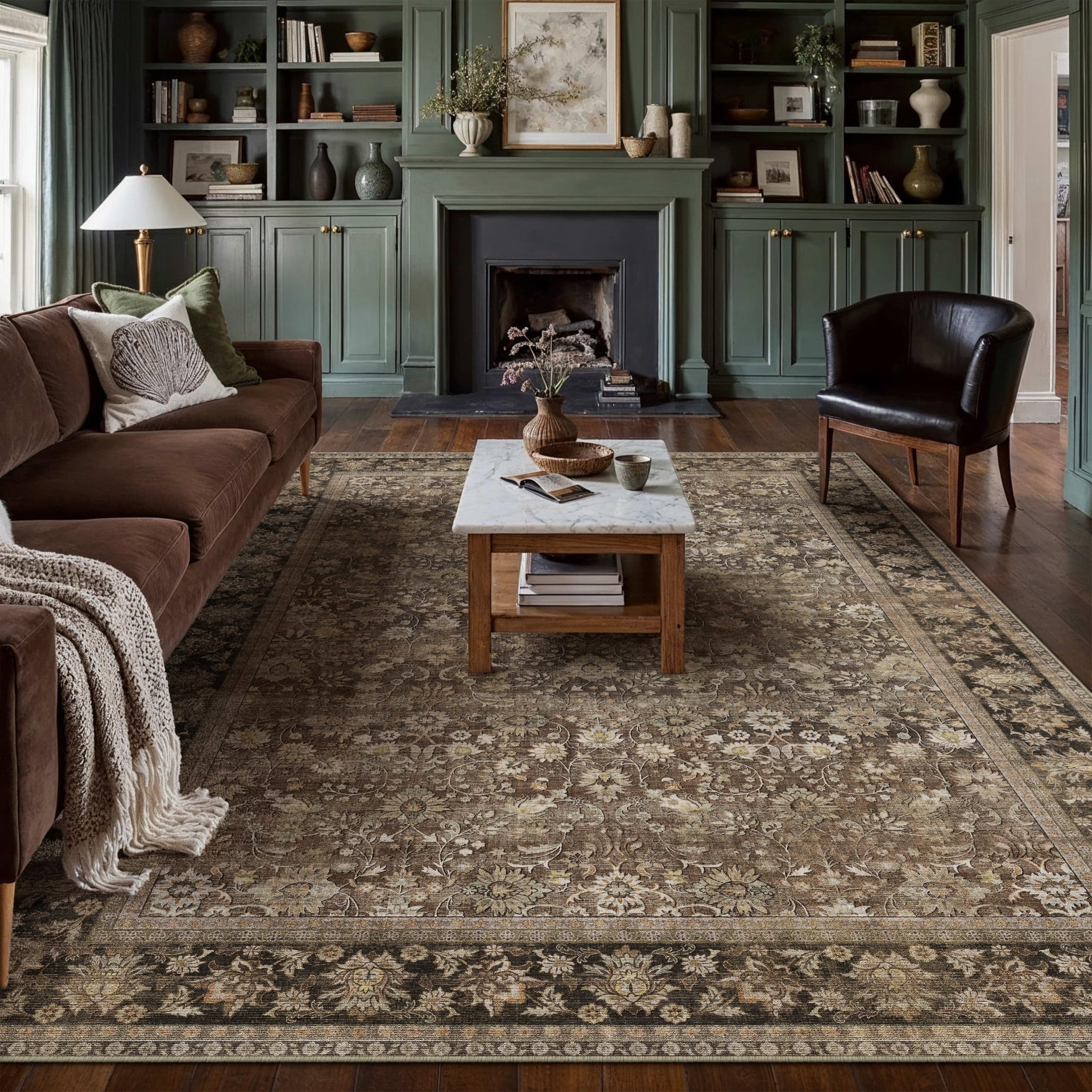 HUGEAR machine-washable rug simplifies cleaning after spills.