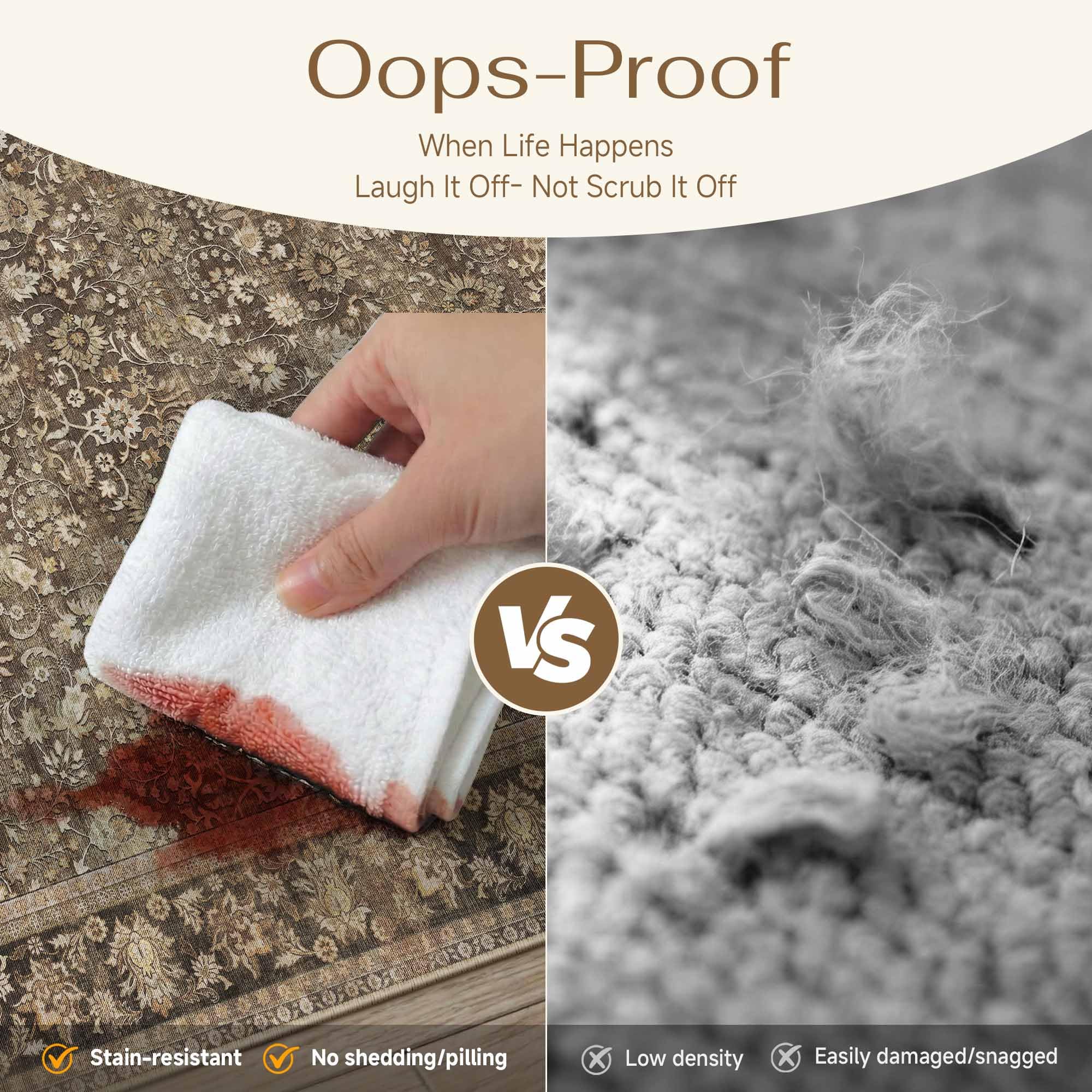 HUGEAR soft-pile texture provides comfortable underfoot feeling.