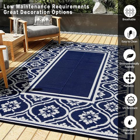 HUGEAR waterproof outdoor rug keeps entryways clean after wet shoes.