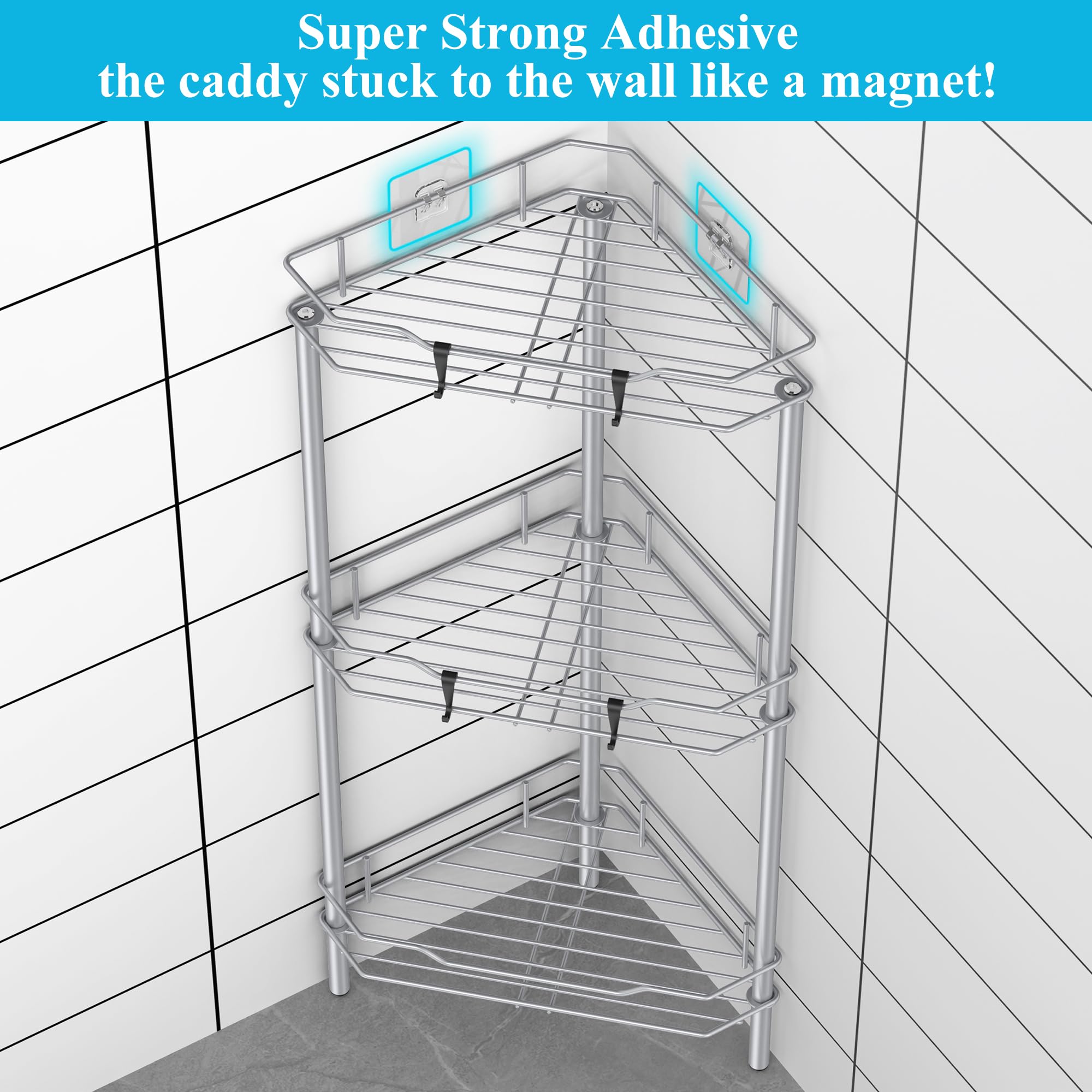 HuggieGems 3-tier design maximizes bathroom shelf space and organization.