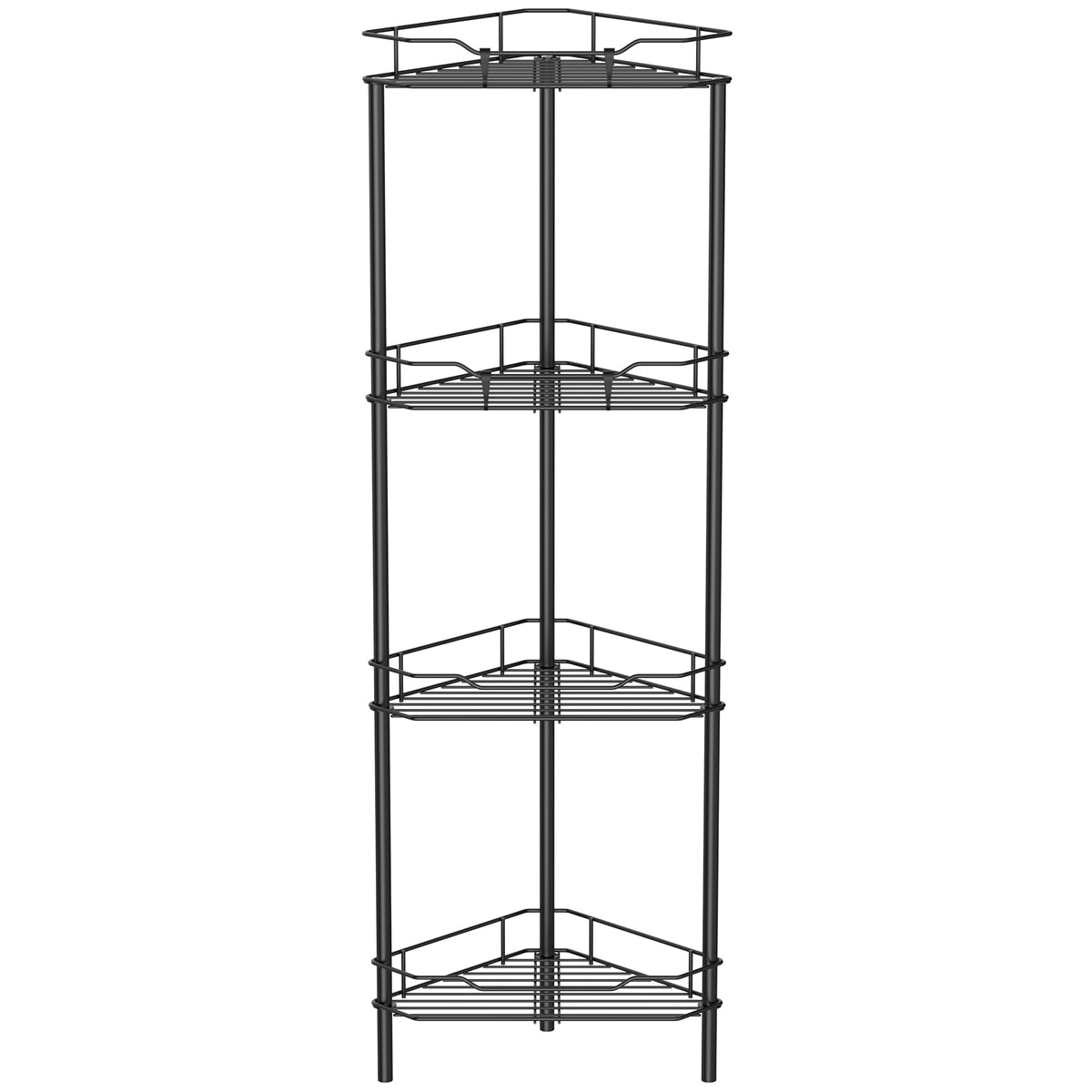 HuggieGems 4-tier corner shower caddy keeps toiletries organized and accessible.