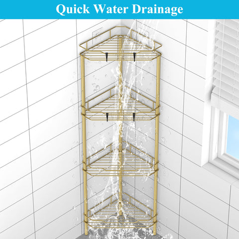 HuggieGems easy-assembly shower caddy gold enables quick setup.