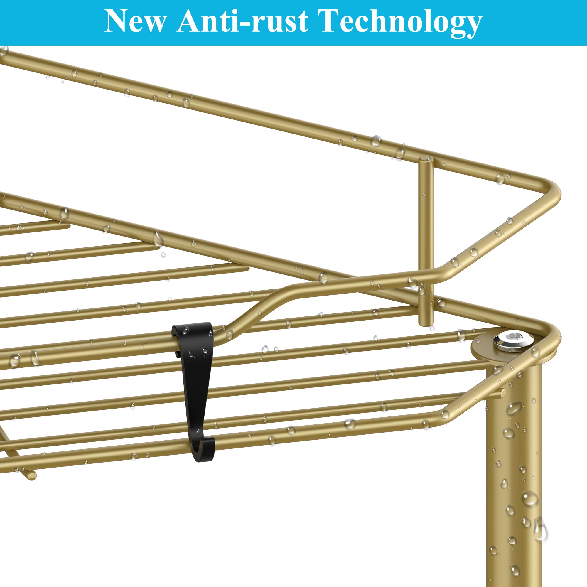 HuggieGems shower caddy hooks gold for hanging brushes and razors.