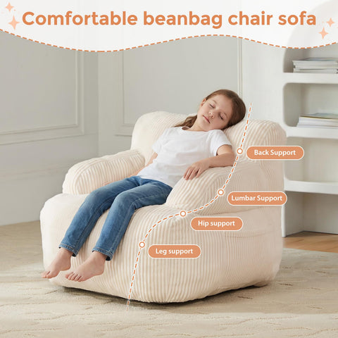 HUGHEAVEN Bean Bag Chair arrives fully assembled for quick use.