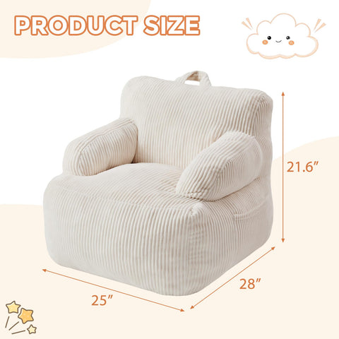 HUGHEAVEN Corduroy-soft fabric adds cozy texture to the bean bag.