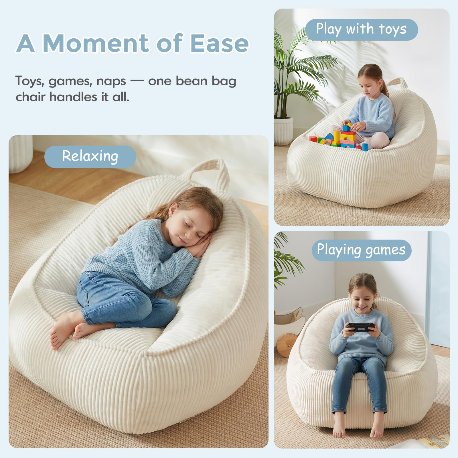HUGHEAVEN kid-friendly lightweight chair easy to move