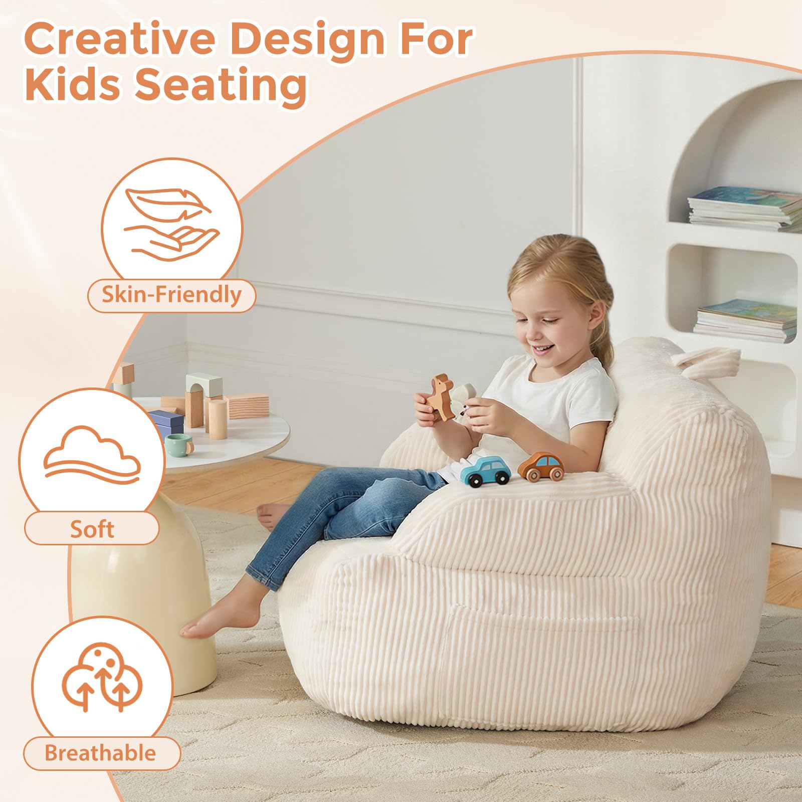 HUGHEAVEN Kid-friendly furniture adds warm decor to bedrooms.