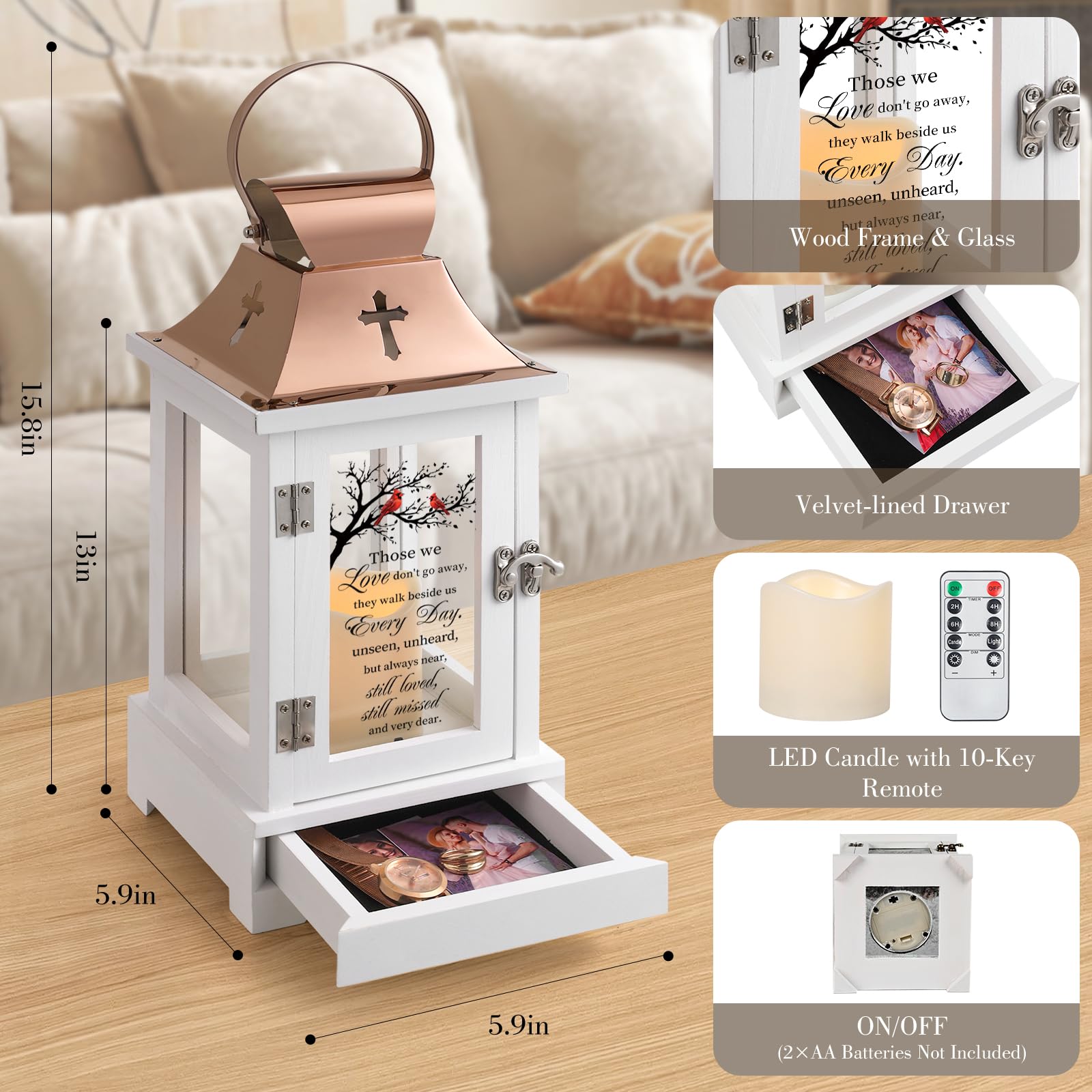 HugMemories flameless candle glow provides safe, continuous light during remembrance.