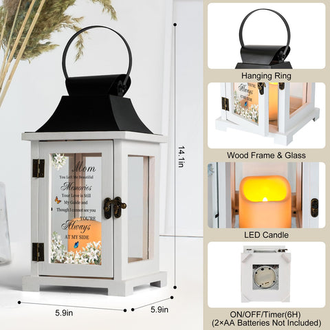 HugMemories memorial lantern butterfly pattern provides a comforting close-by feel.