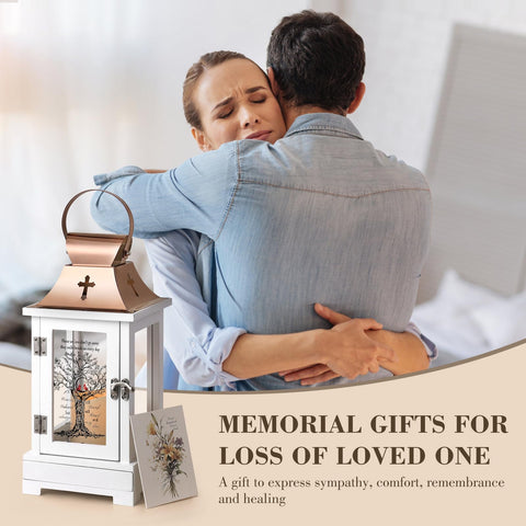 HugMemories memorial lantern emits a soft flicker for calming ambiance.