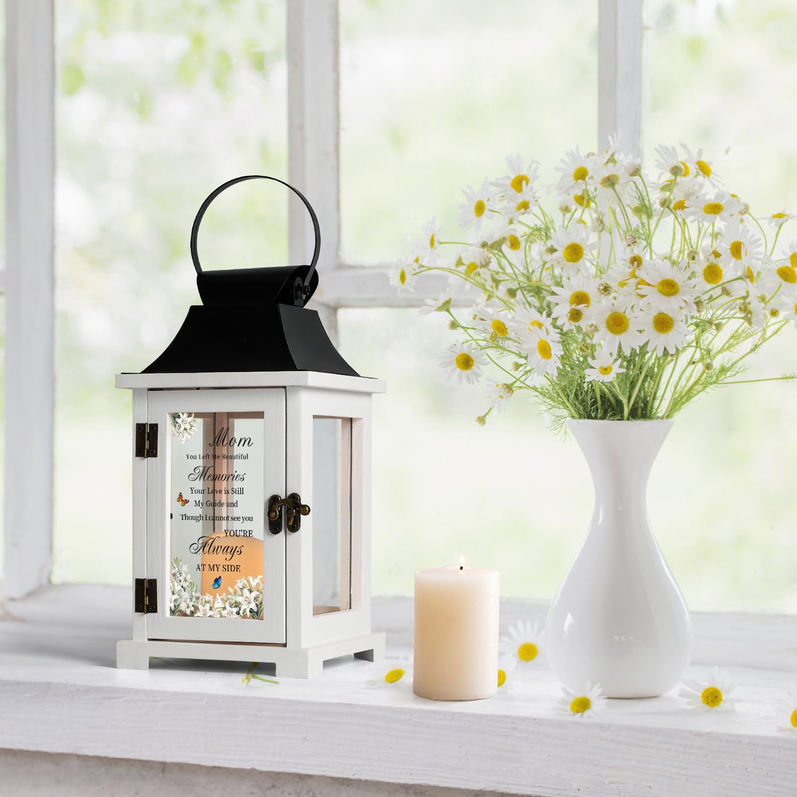 HugMemories memorial lantern UV-printed memorial text for durability.