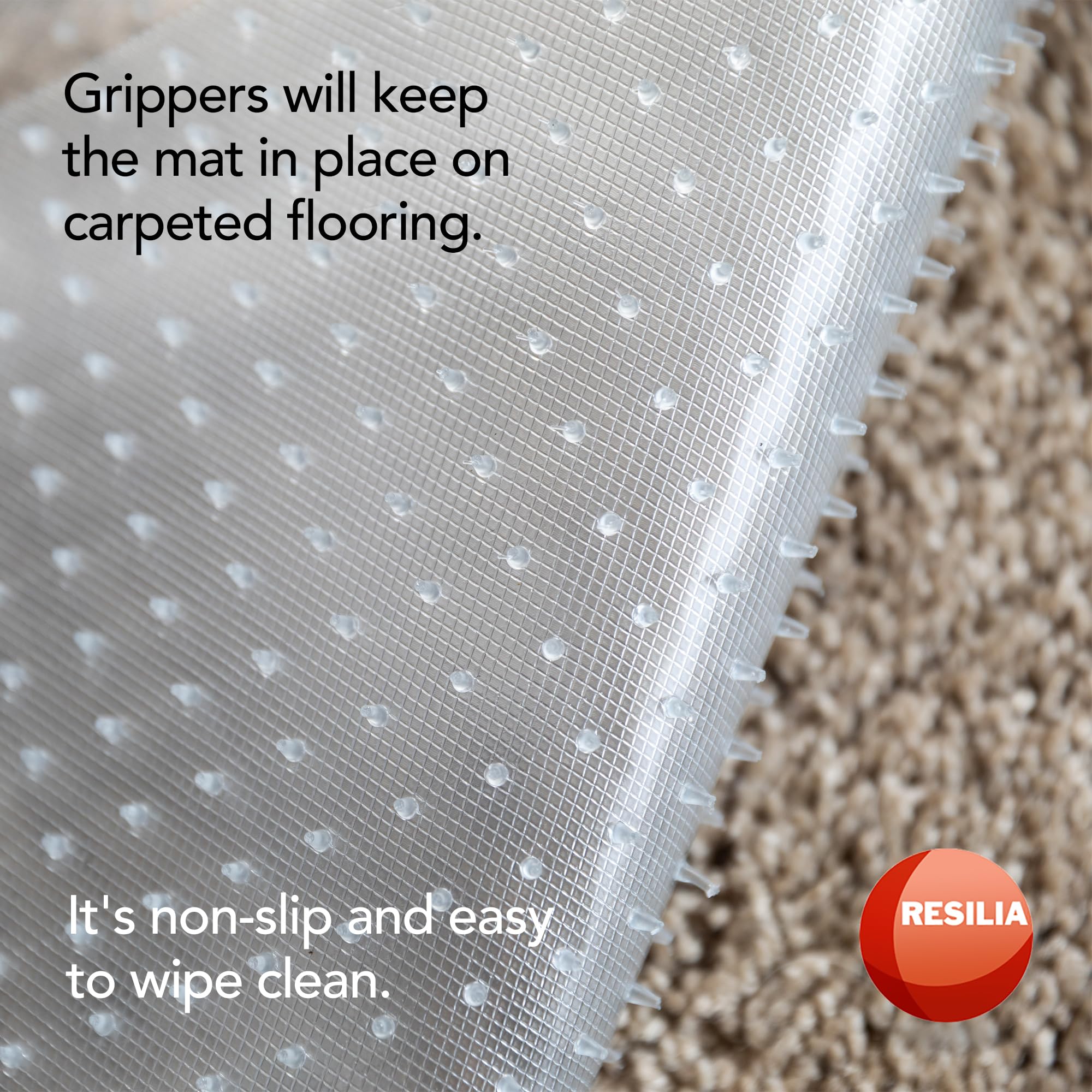 HugsandTails clear mat covers thresholds for quick protection.