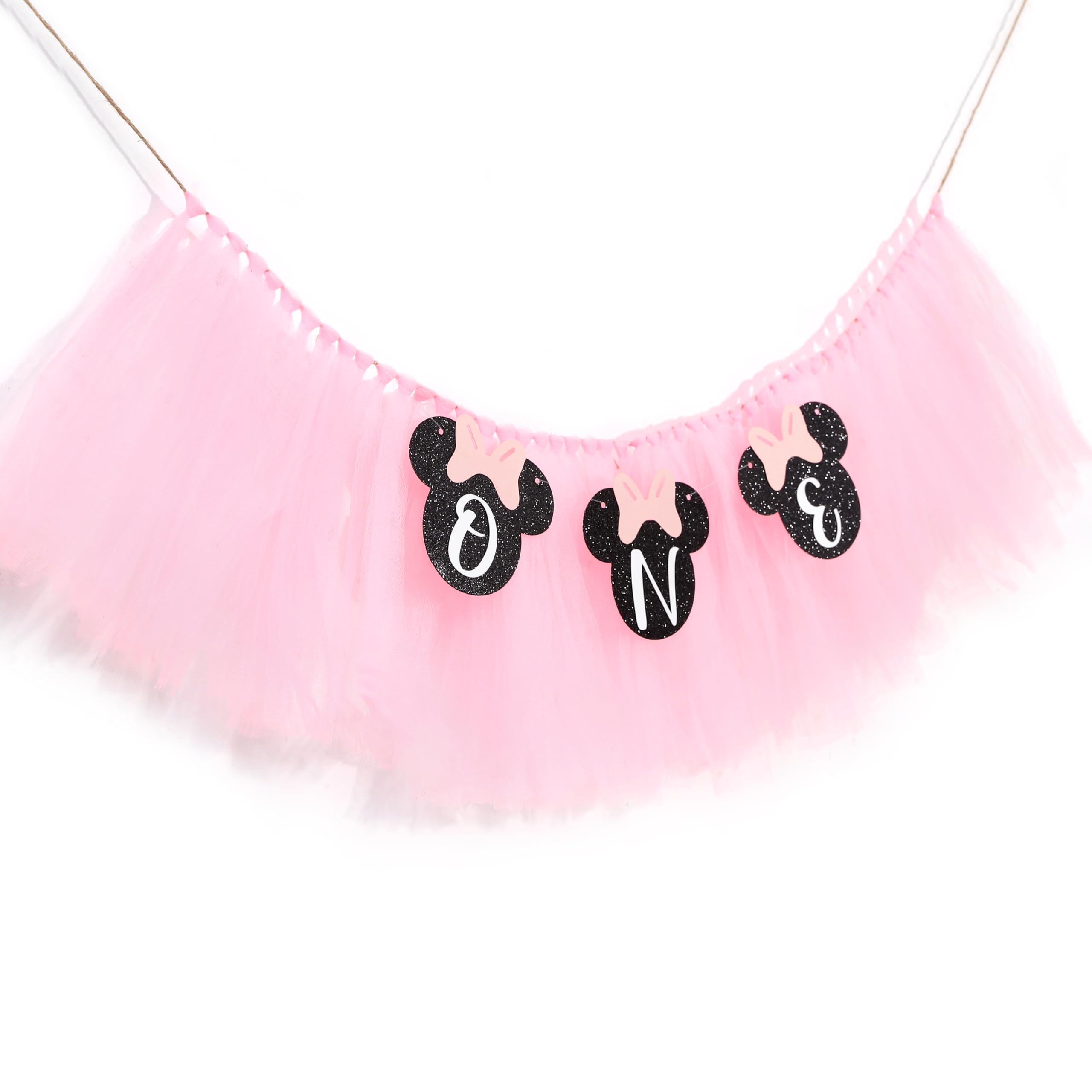 HUHJRUAR Mouse One high chair banner cake smash backdrop easy to arrange.