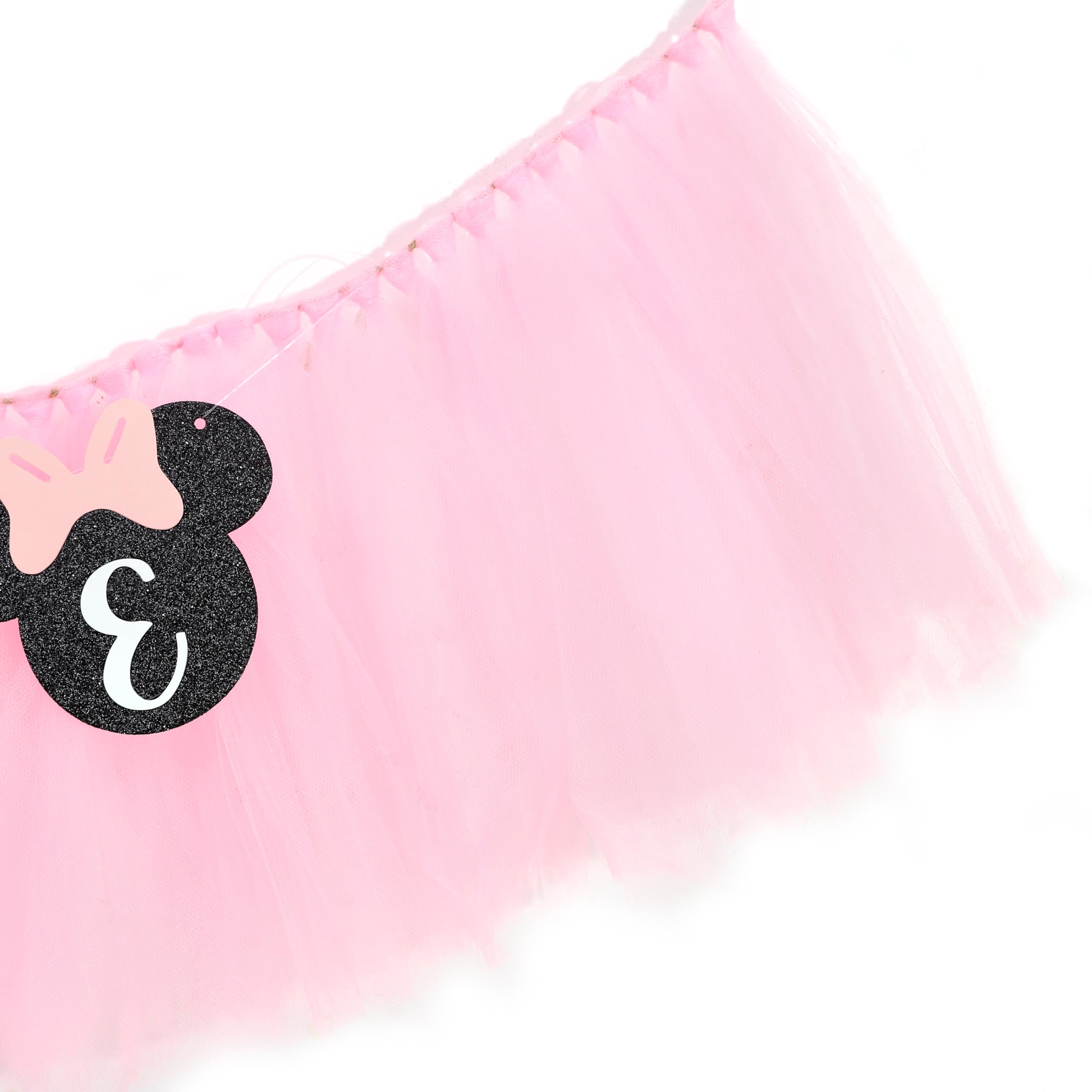 HUHJRUAR Mouse One banner pink theme creates a cute party focal point.