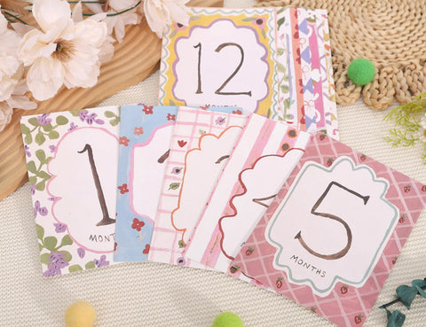 HUHJRUAR newborn photo prop cards ideal for baby shower keepsakes and gifts.