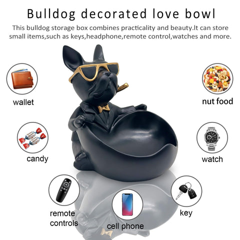 Huhote bulldog heart-dish keytray for tidy entryway storage