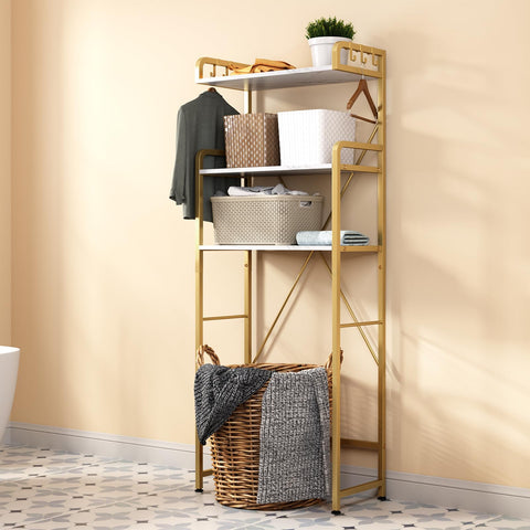 Huhote space-saving organizer helps maximize small bathrooms.