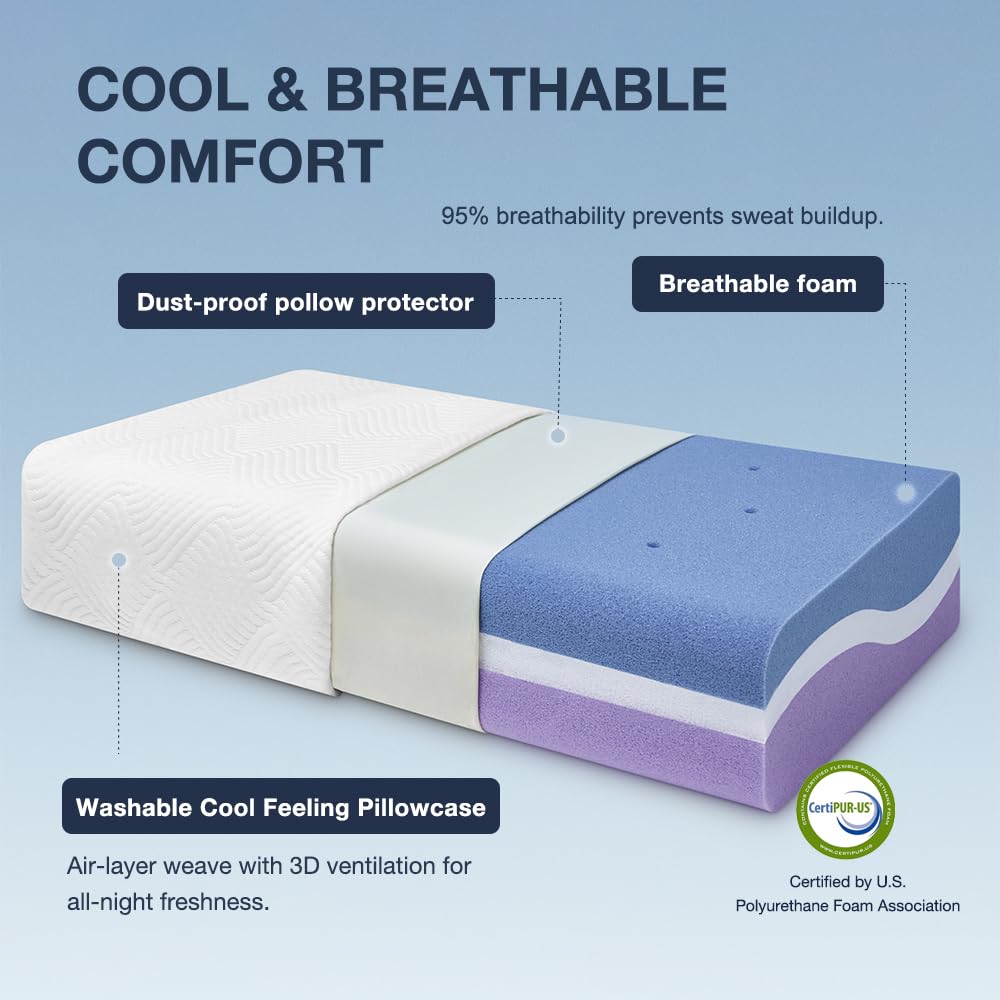 Huhu Sleep Firm Pro Cube Pillow in bed setup for neck and shoulder comfort