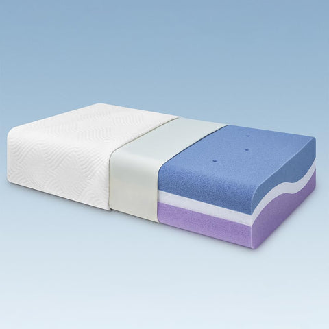 Huhu Sleep Firm Pro Cube Pillow side view showing neck alignment for side sleepers