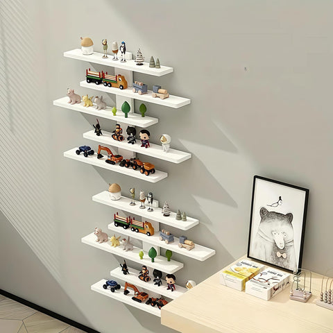 HUHUJIA doll collection on 5-tier shelf keeps toys organized and visible