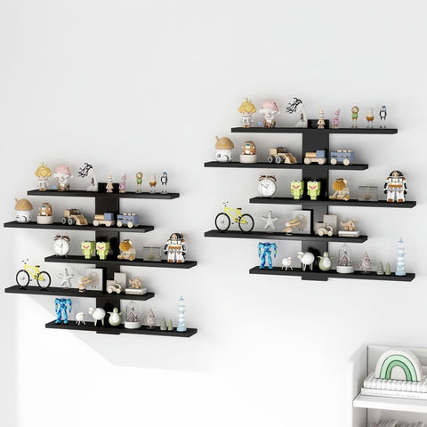 HUHUJIA perfume and cosmetics arranged neatly on a wall shelf for easy access