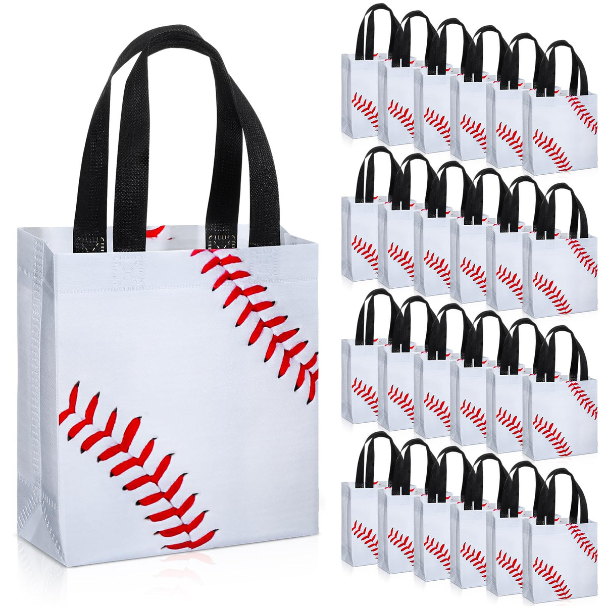 Huhumy baseball goodie bags with handles for durable, reusable party favors.