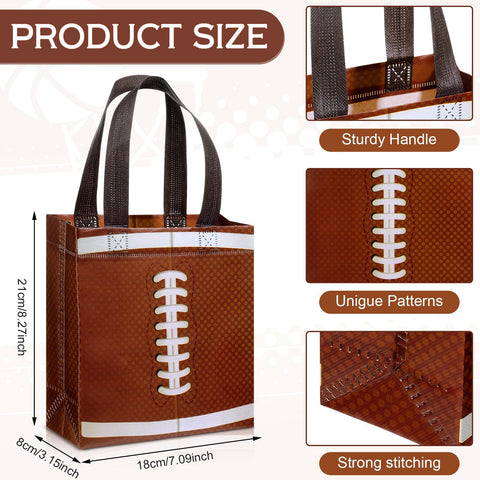 Huhumy football party bags with sturdy handles for easy carrying and reuse.