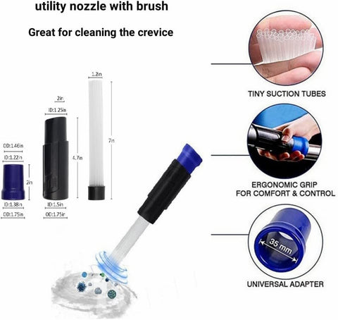 HUIAWAY 2-in-1 crevice tool reaches narrow gaps and vents efficiently.